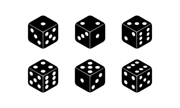 Dice icon set isolated on white background. Flat vector illustration design