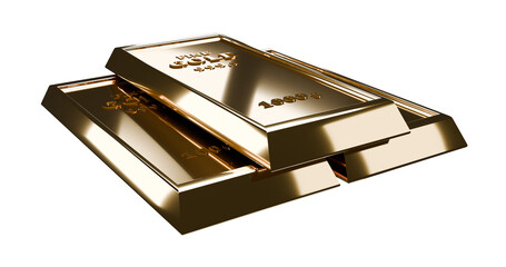 3d gold bar illustration element