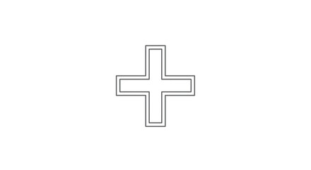 Obraz premium Simple Black Cross Symbol Isolated.