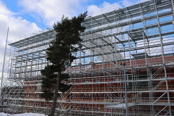 Construction of Huddinge's New Municipality and Library outside Stockholm in Sweden February 2026. The construction of Huddinge Centrum is expected to be completed in 2028.