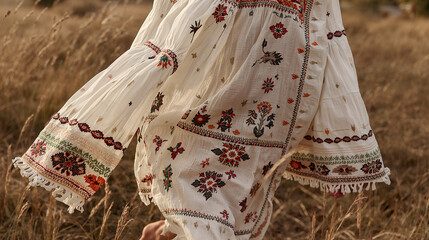 Boho Ukrainian Embroidered Dress
