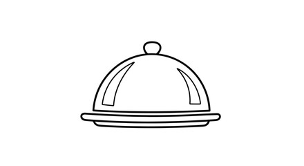 Fototapeta premium Simple Line Drawing of Serving Dish Lid.