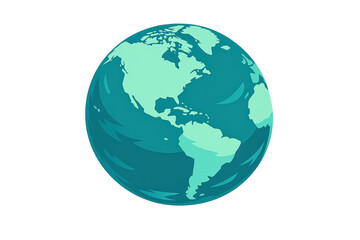 Fototapeta premium Earth globe showing americas, continents, environment, global geography, and worldwide connection on transparent background