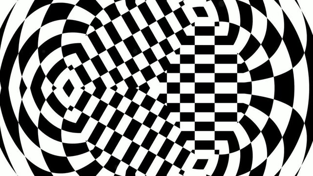 Abstract Optical Illusion with Dynamic Black and White Patterns