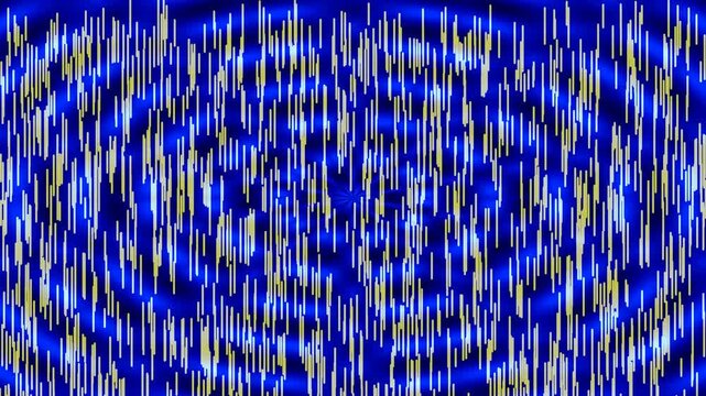 Abstract Digital Rainfall Pattern in Blue and Green Colors