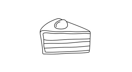 Simple Line Drawing of a Wedding Cake.