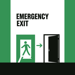 Fototapeta premium Essential Emergency Exit Signage Illustrating Safety Protocols and Evacuation Strategies