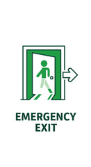 Fototapeta premium Essential Emergency Exit Signage Indicating Evacuation Route For Buildings and Public Spaces
