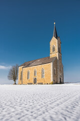 Bischwinder Kapelle im Steigerwald in Deutschalnd im Winter