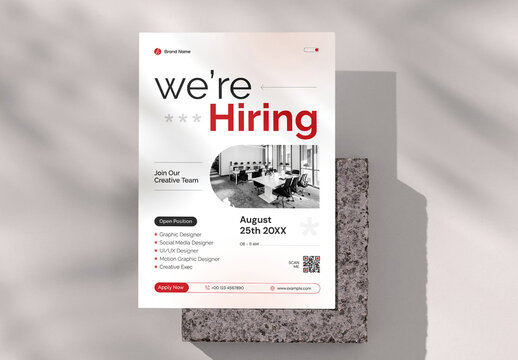Modern Clean Job Vacancy and Hiring Flyer Template