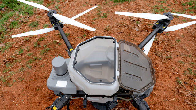 Empty tank of agricultural drone before loading
