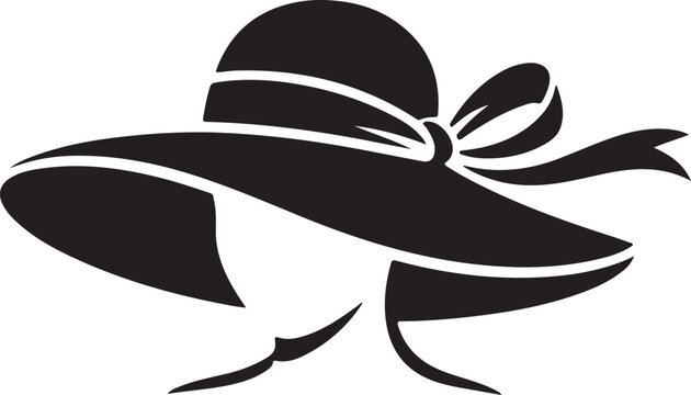 Stylish female hat with bow vector illustration fashion accessory art