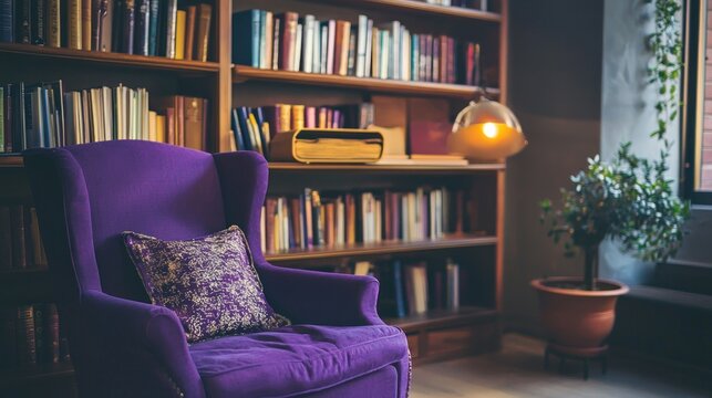 Cozy bookshelves interior design