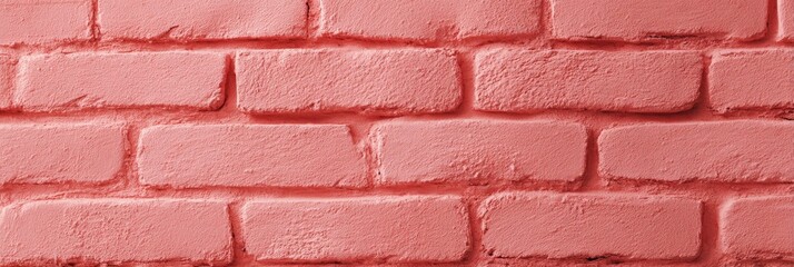 Obraz premium Close-up of textured pink brick wall pattern
