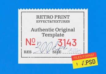 Retro Print Authentic Template Mockup