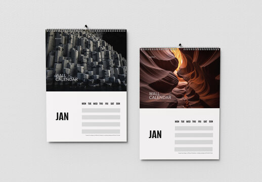 Modern Wall Calendar Mockup PSD