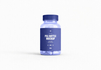 Isolated Plastic Pill Bottle Mockup