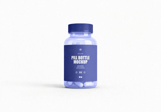 Isolated Plastic Pill Bottle Mockup