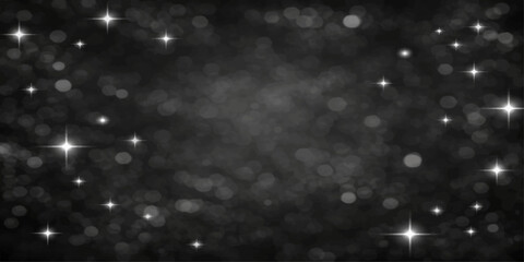 Abstract blue winter night sky background with magic falling snow stars and glowing galaxy particles for holiday Christmas design © MdShakibAhamed