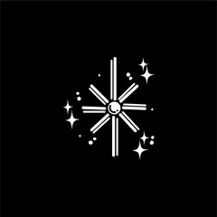 Fototapeta premium snowflake on black background