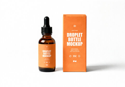 Isolated Droplet Bottle Mockup