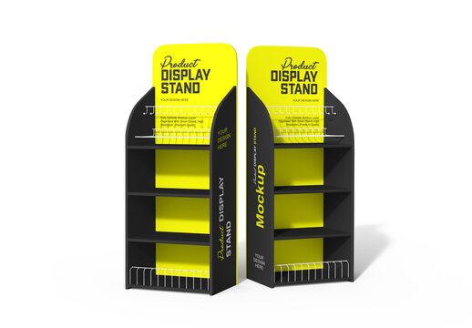 Retail Display Stand Mockup Product Shelf Marketing Template