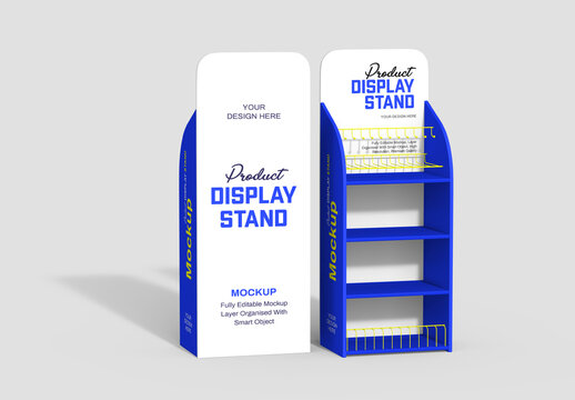 Store Product Display Mockup Retail Stand Promotional Template