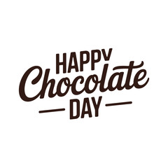 Happy Chocolate Day text with creative lettering on a white background.