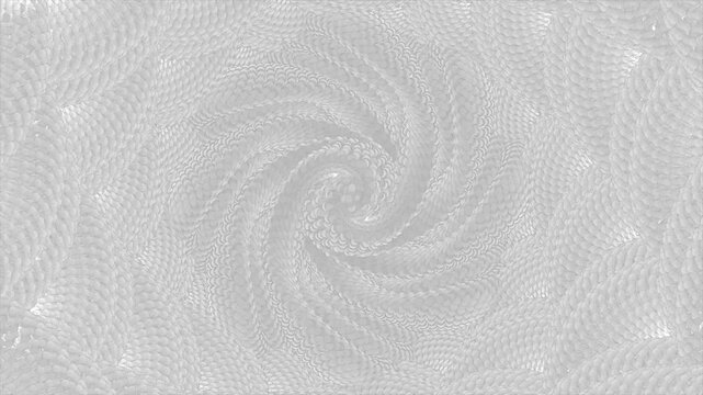Abstract White 3D Spiral Scales Pattern Background