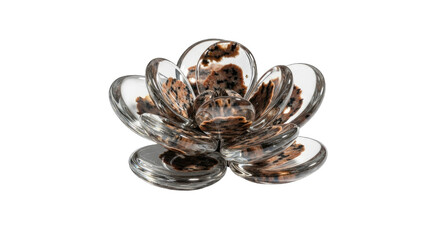 Abstract Crystal Lotus Flower on White Background