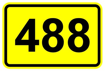 Illustration eines Schildes der Bundesstraße B 488 in Deutschland  © Pixel62