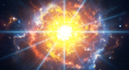 Fototapeta premium Exploding star in deep space with cosmic dust