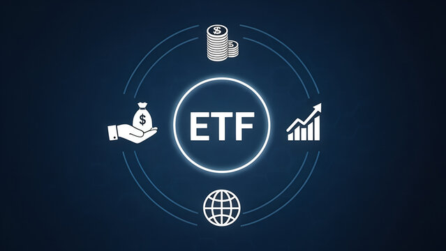 ETF Exchange Trade Fund concept, stock market, index funds, tock market trading investment financial concept.new concept.
