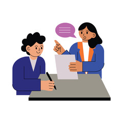 Fototapeta premium Discussing project agreement Vector illustration