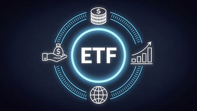 ETF Exchange Trade Fund concept, stock market, index funds, tock market trading investment financial concept.new concept.new