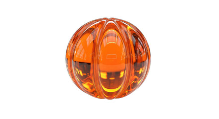 Orange Abstract Sphere with Ripples