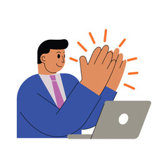 Businessman clapping hands Vector illustration