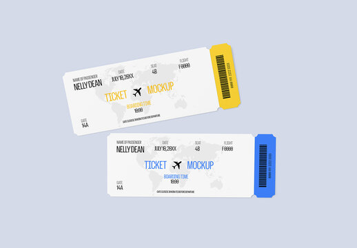 Airline Ticket Mockup PSD