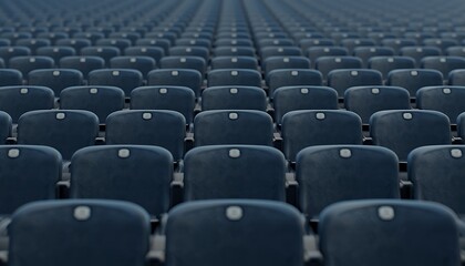 A large auditorium with rows of empty blue seats, perfect for a conference or performance venue