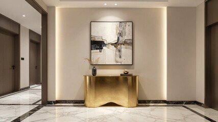 Luxury Entryway With Marble And Gold