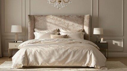 Elegant Luxury Bedroom With Silk Bedding