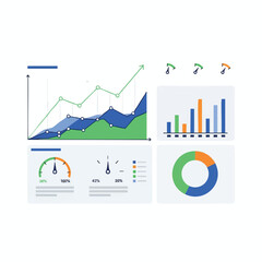 Business Data Analytics and Financial Growth Charts for Company Performance