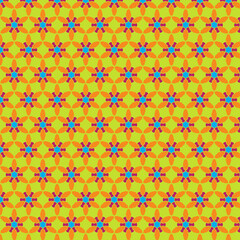 Vibrant Geometric Starburst Tessellation Pattern Design