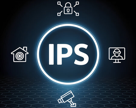 IPS intrusion prevention system concept, network security technology used to identify and block potential threats and attacks on computer networks and systems in real-time.