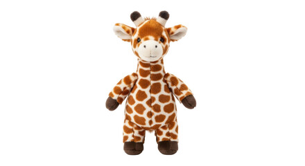 Adorable giraffe plush toy PNG isolated on transparent background, cuddly stuffed animal for kids and nursery decor © Maria