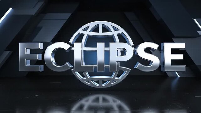 Futuristic 3D chrome text logo reveal with particle effects