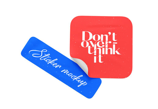 Adhesive Sticker Mockup Set Template