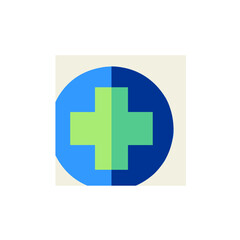 Obraz premium Medical cross icon for health service, first aid, and emergency support.
