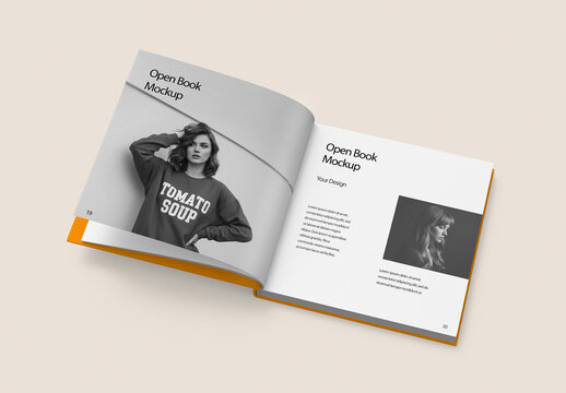 Open Hardcover Book Mockup PSD