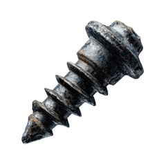 old metal screw broken on transparent background